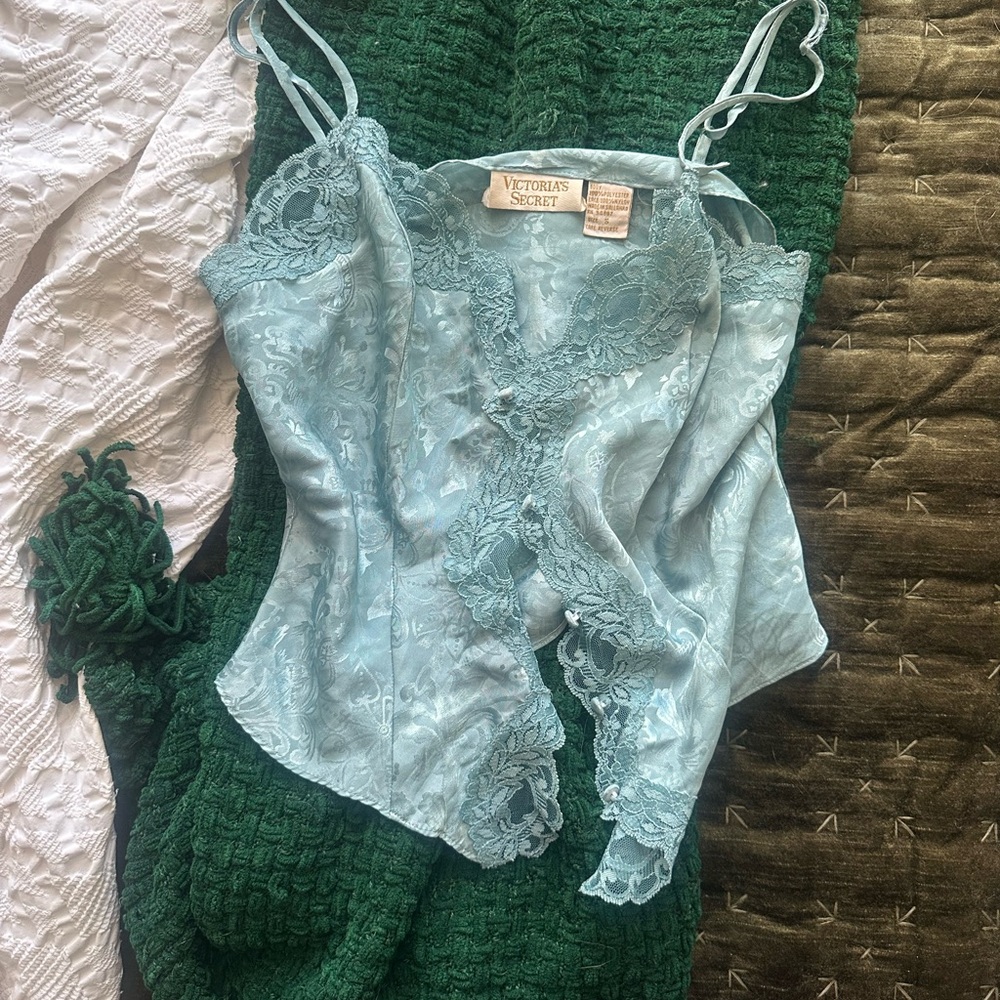 Victoria's Secret Blue Lace Detail Top